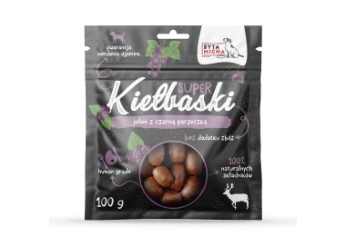 Syta Micha kiełbaski dla psa z jeleniem i czarną porzeczką 100g
